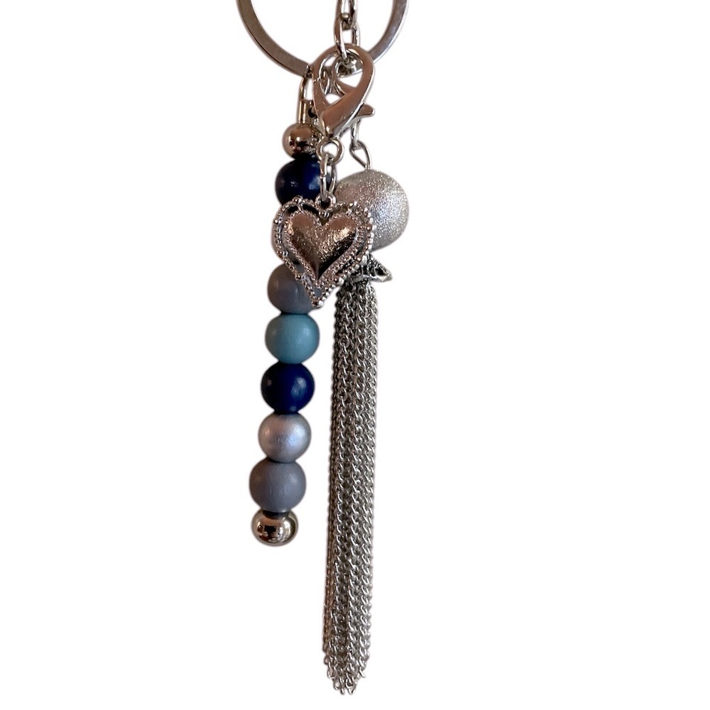 Silver and Blue Detachable Keychain - Picture 3 of 4